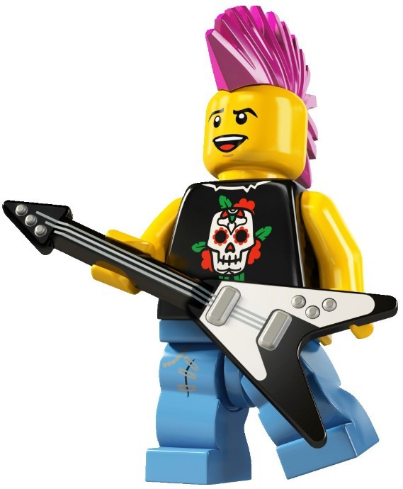 lego collectible minifigure* punk rocker, series 4, lots of cmf